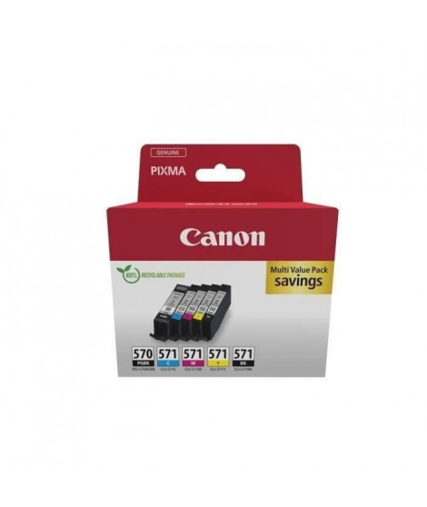 Multipack cartouches d'encre - CANON - PGI-570 Noir + CLI-571 Noir/Cyan/Magenta/Jaune