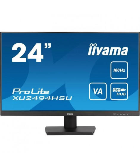 Ecran PC - IIYAMA PROLITE XU2494HSU-B6 - 23,8 1920x1080 - Dalle VA - 1ms - 100Hz - HDMI / DisplayPort