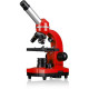 Microscope étudiant BIOLUX SEL - BRESSER JUNIOR - grossissement 40x-1600x - kit d'expérimentation - rouge
