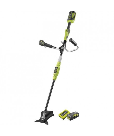 Débroussailleuse - RYOBI - Guidon - Ø fil 1 x 1,65 mm - Lame 3 dents - 1 batterie lithium + 36 V 4,0 Ah + 1 chargeur 1,7 A