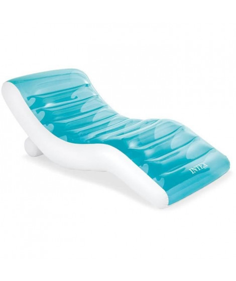 Matelas gonflable chaise longue INTEX - Asymétrique - Bleu océan - 191 x 99 cm