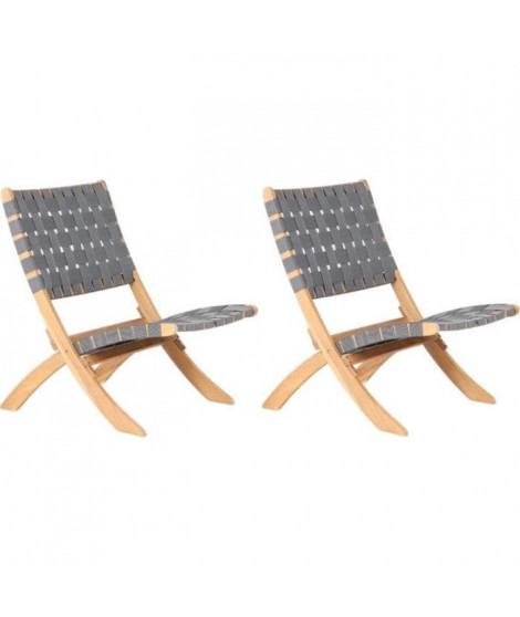 Lot de 2 Fauteuils bas de jardin VERONE gris clair