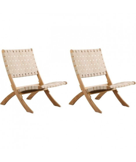 Lot de 2 Fauteuils bas de jardin VERONE ecru