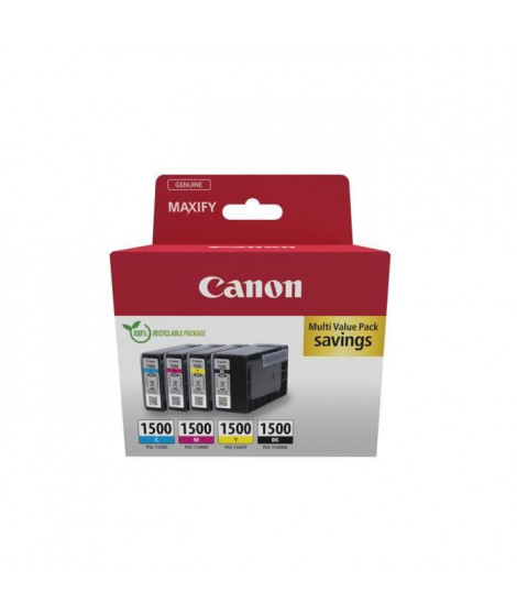 Multipack cartouches d'encre - CANON - PGI-1500 Noir/Cyan/Magenta/Jaune