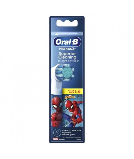 Oral-B Pro Kids Brossettes Spiderman/Reine des Neiges, Pack De 4 Unités