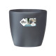 ELHO Brussels Pot de fleurs rond Roues 40 - Noir - Ø 39 x H 37 cm - intérieur - 100% recyclé