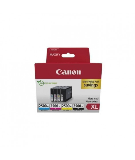 Multipack cartouches d'encre - CANON - PGI-2500XL Noir/Cyan/Magenta/Jaune - Haut rendement