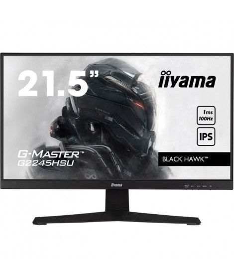 Ecran PC - IIYAMA G-MASTER G2245HSU-B1 - 22 1920x1080 - Dalle IPS - 1ms - 100Hz - HDMI / DisplayPort