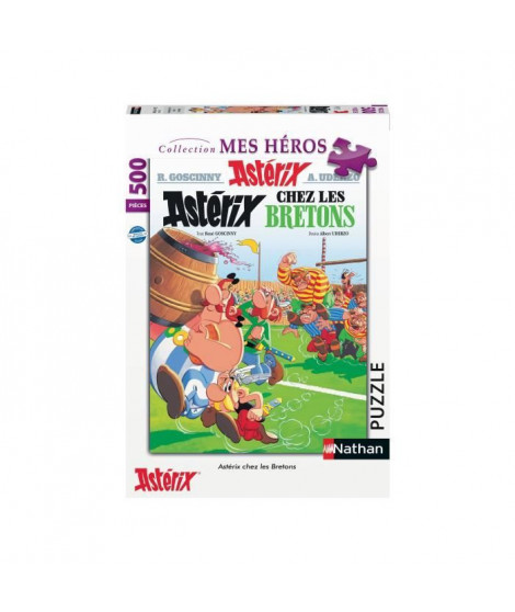 Nathan-Puzzle 500 pieces-Astérix chez les Bretons-Des 10 ans-Puzzle de qualité supérieure-Collection Mes Héros-87824