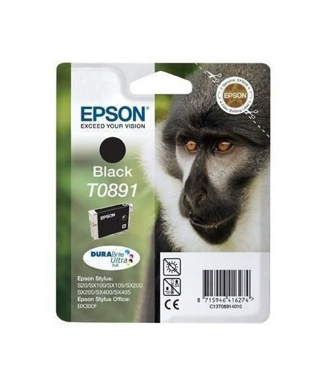 EPSON Cartouche d'encre T0891 Noir - Singe (C13T08914011)