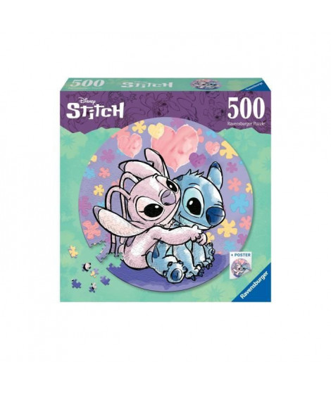Puzzle rond 500 pieces Stitch - Des 10 ans - Ravensburger - Disney - 17581