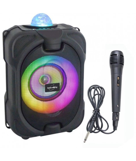 Enceinte lumineuse Bluetooth pour karaoké - INOVALLEY - DANCE CUBE 44 - 150W - Micro filaire