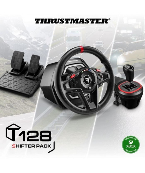 Volant gaming - THRUSTMASTER - T128 X SHIFTER PACK - Pour Xbox Series XS Xbox One et PC - Noir et Rouge