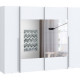 Armoire NARAGO - Décor Blanc mat - 2 portes coulissantes + miroir + 2 portes battantes + 2 penderies - L270 x P61 x H210 cm