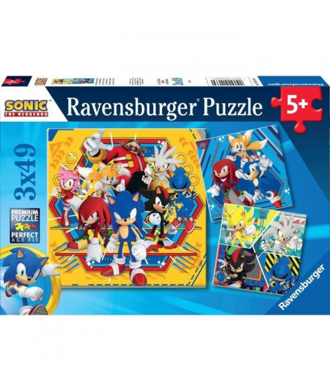 Ravensburger-Puzzles 3x49 pieces - Les aventures de Sonic-4005555011330-A partir de 5 ans