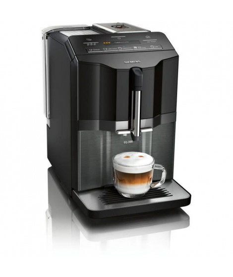 Machine a espresso Auto SIEMENS EQ.300 TI355209RW - Inox foncé et noir lustré - 1300 W - 15 bars - 5 boissons