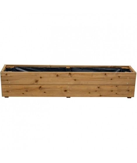 Jardinieres a fleurs EKJU - 95x18xh20 cm - Traitées en autoclave brun