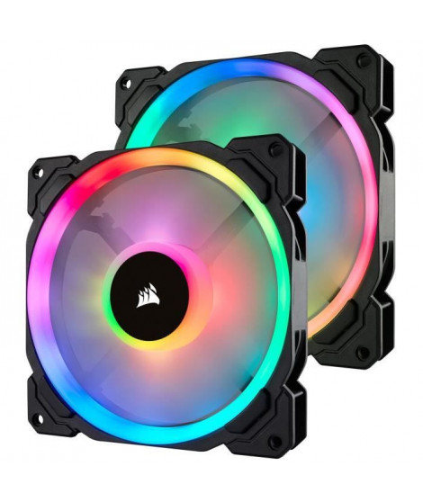 CORSAIR Lot de 2 ventilateurs LL140 RGB - Dual Light Loop LED 140mm - Lighting Node PRO (COR0843591032452 )