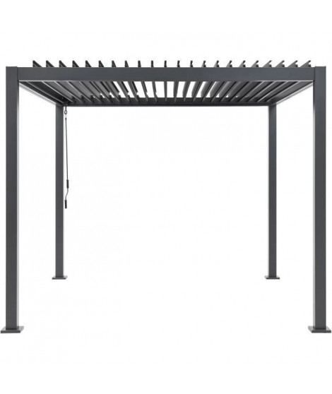 Pergola bioclimatique GAYA - Structure en aluminium et en acier - 290x290xH240 cm - Gris