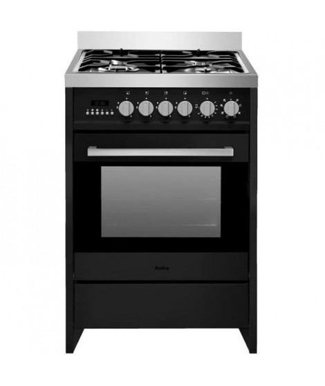 Cuisiniere mixte - AMICA - ACME2005N - 4 feux - 90-95 x 60 x 60 cm - Noir