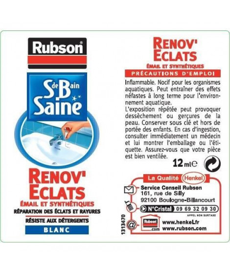 Produits de Service SDB Saine Rénov'éclats - RUBSON - Flacon - 12ml