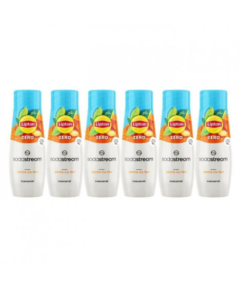 Lot de 6 Concentrés Lipton Ice Tea saveur Peche zéro sucres SODASTREAM - 440ml