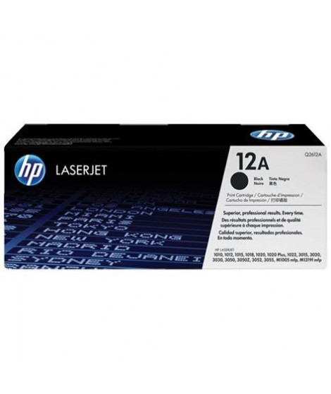 HP 12A Cartouche de toner noir authentique (Q2612A) pour HP LaserJet 1010/1020/3015/3020/3030/3050/M1005/M1319