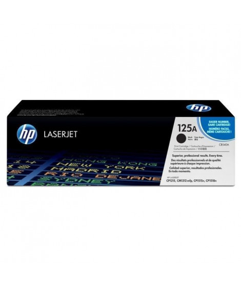 HP 125A Cartouche de toner noir LaserJet authentique (CB540A) pour HP Color LaserJet CM1312/CP1215/CP1217/CP1515/CP1518
