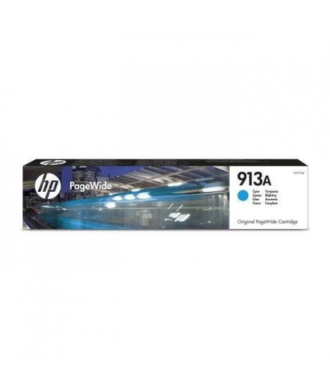 HP 913A Cartouche d'encre cyan PageWide authentique (F6T77AE) pour HP PageWide 377/452/477