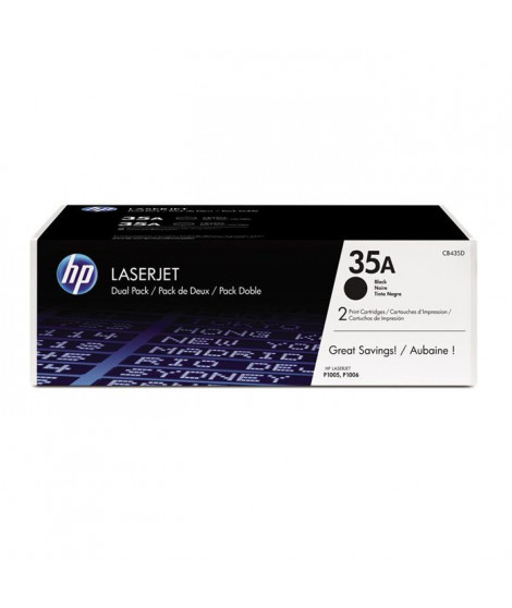 Pack 2 toners HP 35A noir authentique pour imprimantes LaserJet P1005/P1006