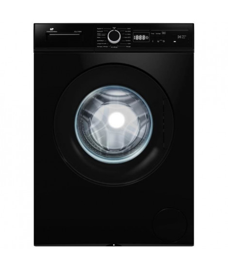 Lave-linge hublot CONTINENTAL EDISON CELL7140IB - 7kg - Largeur 59,6 cm - Classe A - 1400 trs/min - moteur induction - noir mat