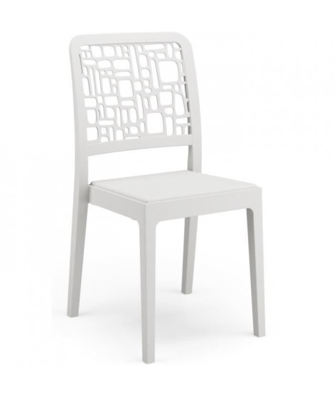 Lot de 4 chaises - ARETA - MEDEA - 51 x 46 x H88 cm - Blanc