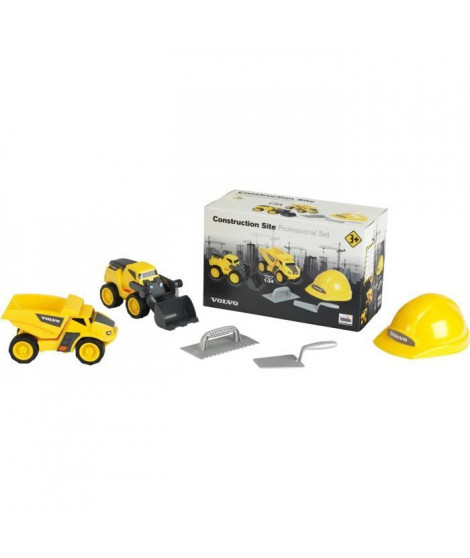 Jouet de chantier - KLEIN - Set de chantier Volvo Power avec casque, 5 pieces - Plastique de grande qualité, tres résistant.