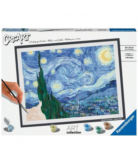 CreArt grand format 30x40 cm Van Gogh, La nuit étoilée, Des 14 ans, 23518, Ravensburger