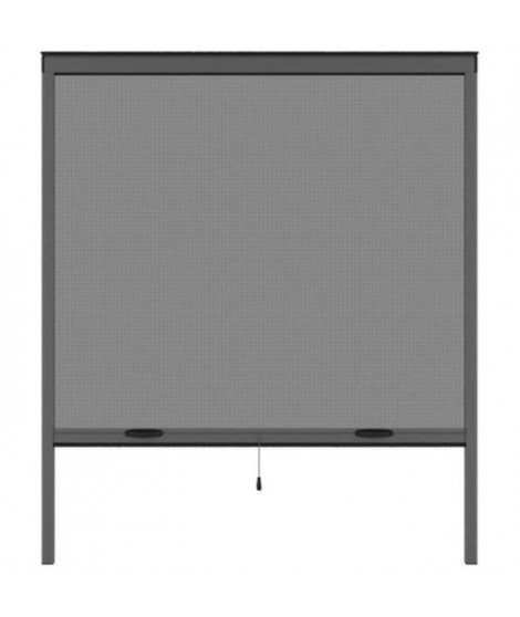 Moustiquaire de fenetre L125 x H145 cm en aluminium  gris anthracite - Recoupable en largeur et hauteur