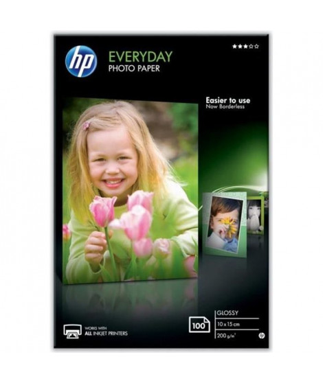HP CR757A Papier d'impression photo Glossy - 100 feuilles - 200g - Blanc