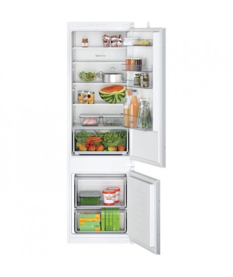 Réfrigérateur combiné - BOSCH SER2 -KIV87NSE0 - 2 portes - Intégrable - 270 L (200 L + 70 L) - H177,2 x L54,10 x P54,8 cm