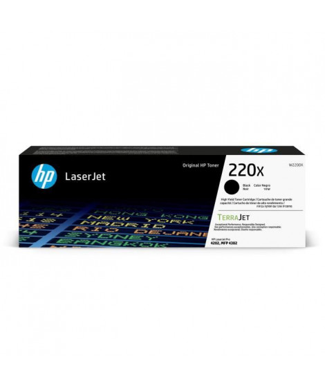 Cartouche de Toner HP 220X Noir grande capacité Authentique (W2200X) pour HP LaserJet Pro 4202 / 4302