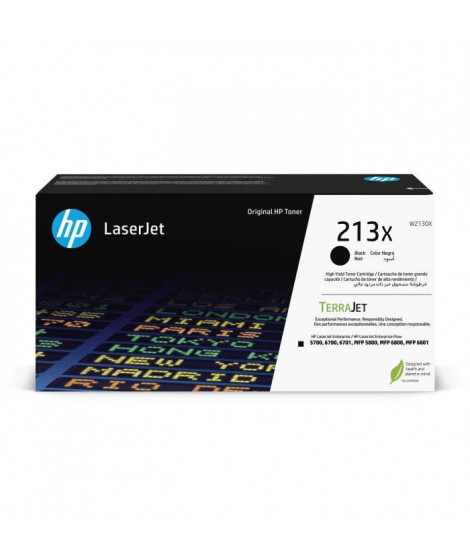 Cartouche de Toner HP 213X Noire grande capacité Authentique (W2130X) pour HP LaserJet Enterprise