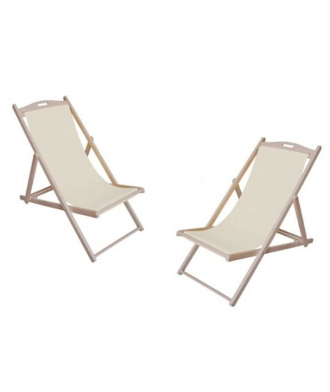 Lot de 2 Chiliennes ITALIADOC IT213 - En Hetre - Uni Ecru