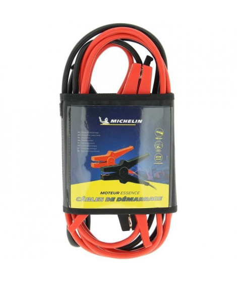 Câbles démarrage - MICHELIN - 9512 - 16mm² - 3M - Démarrage des moteurs a essence de cylindrée maximale 2,5L
