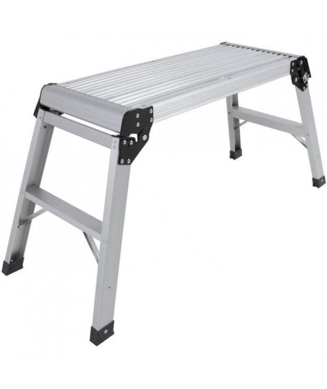 Marche pied en aluminium DEFPRO - Pliable avec pieds antidérapants - Dimensions : 90 x 30 cm - Hauteur : 49,5 cm