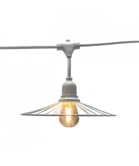 Guirlande lumineuse extérieur - LUMISKY - CHIC WHITE LIGHT - 6 m - 10 ampoules a filament - E27 - LED blanc chaud