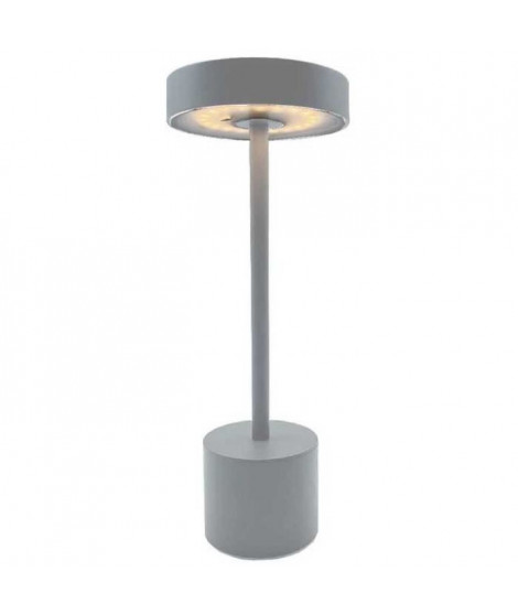 Lampe de table sans fil - LUMISKY - ROBY GREY - H30 cm - Touch en aluminium - Gris clair - LED