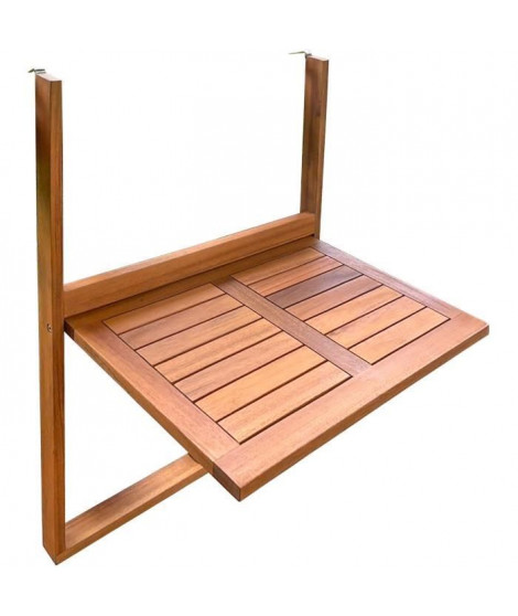 Table de balcon suspendue LILOU - Bois d'acacia FSC - Pliable - 60x44x80 cm