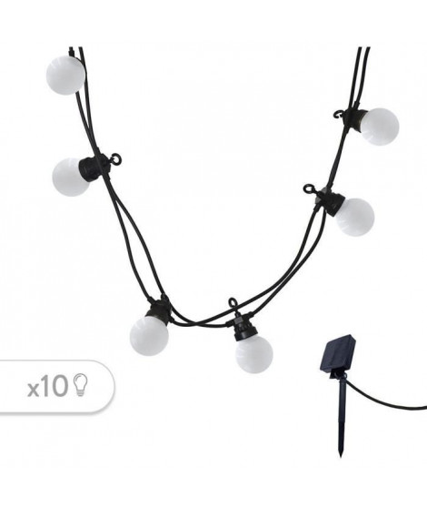 Guirlande lumineuse solaire - LUMISKY - PARTY MILKY SOLAR - 5.70 m - 8 modes - 10 globes blanc chaud LED