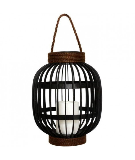 Lanterne solaire décorative - LUMISKY - FIDJY - H30 cm - Poignée en corde effet bougie - LED blanc chaud