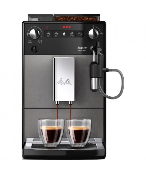 Machine a café - MELITTA - Avanza F270-100 - Réservoir d'eau 1,5 L - Réservoir a grains 250 g - 1450 W - Gris titanium