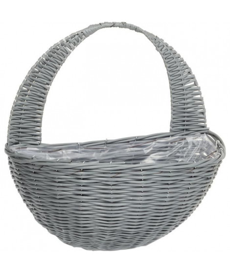 Panier mural - Faux rotin - Gris - 41 cm - SMART GARDEN