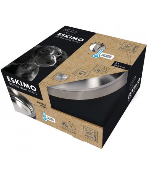 Gamelle ESKIMO Double paroi 2 L - Mpets - Noire